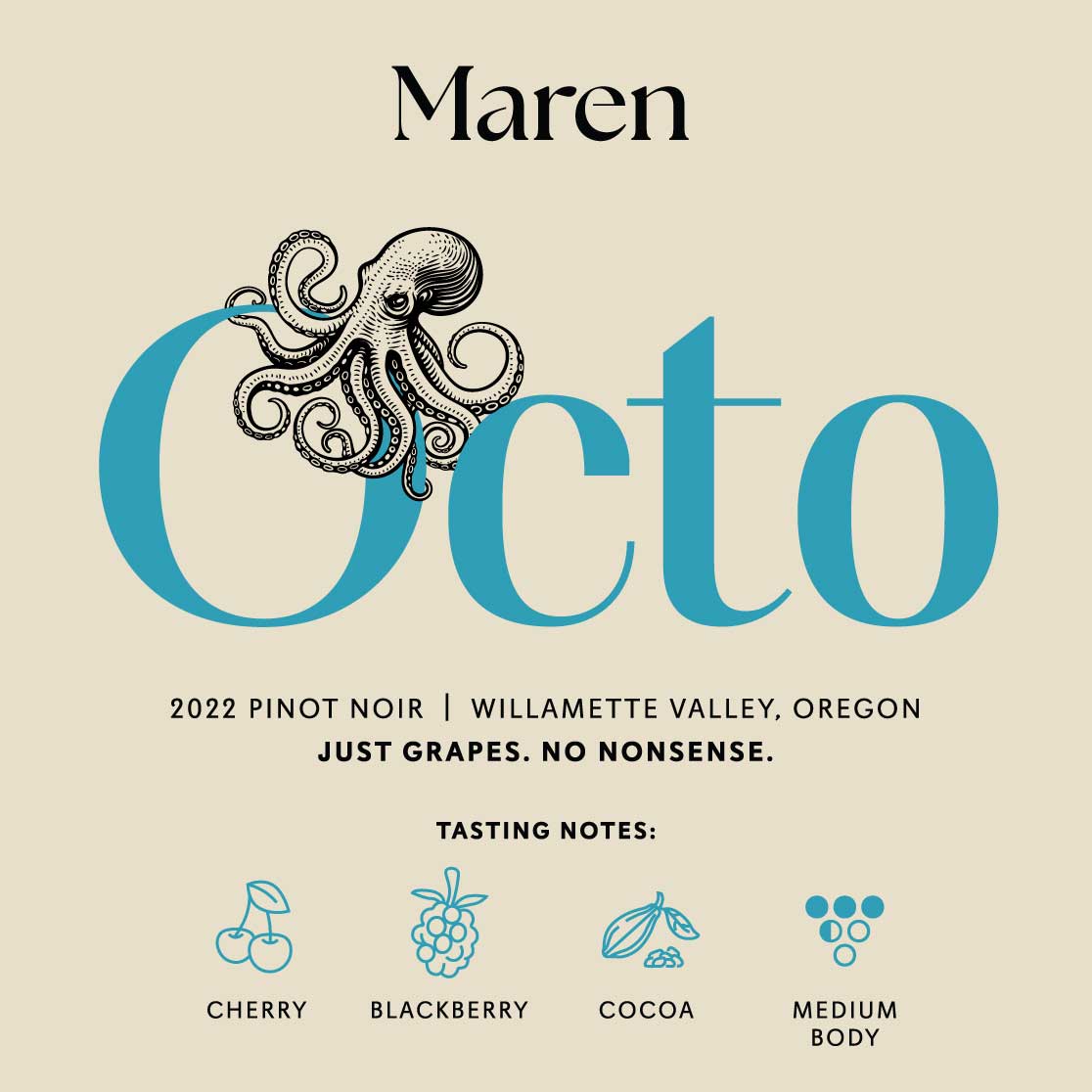 Maren Octo Pinot Noir label