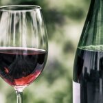 Maren Octo Pinot Noir bottle with glass of poured wine